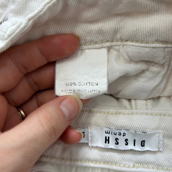 DISSH Denim Shorts Womens Size 10 Project Upcycle Dye Flawed Festival Summer - Picture 6 of 9